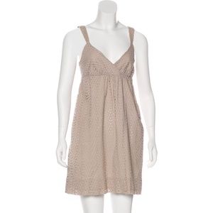 Vince Tan Eyelet Mini Dress
